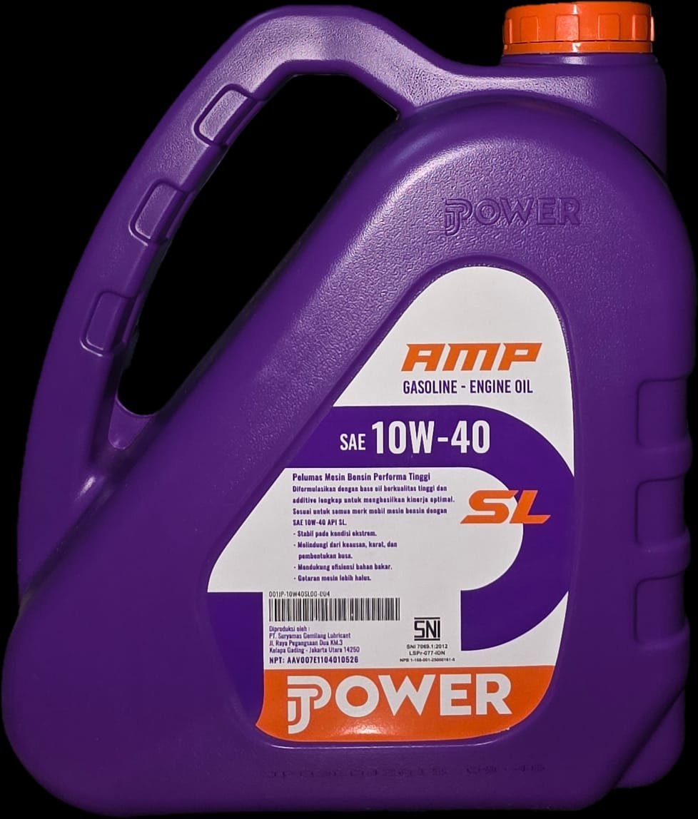 Label belakang JPOWER AMP 10W-40 SL